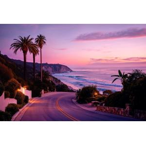 Tableau coucher de soleil sur la mer imprimé sur toile 90x6…