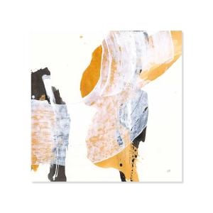 Tableau Coup de pinceau orangé imprimé sur toile 100x100cm