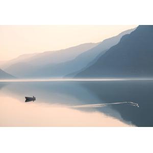 Tableau crépuscule impression sur aluminium 120x80 cm