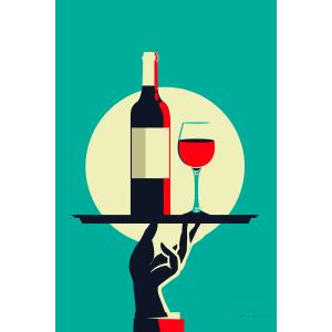 Tableau cuisine verre de vin à la Française imprimé sur toi…