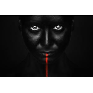 Tableau d'art portrait rouge impression sur aluminium 120x8…