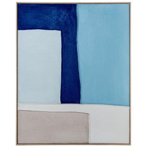 Tableau décoratif abstrait bleu 80x3x100cm