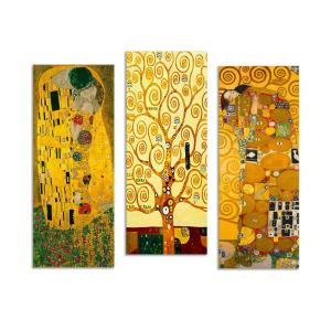 Tableau décoratif Klimt – Baiser, Arbre, Etreinte (set de 3…