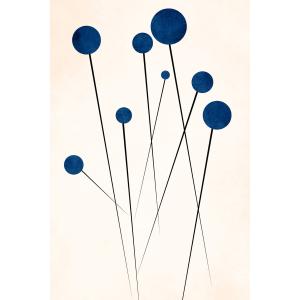Tableau dessin fleurs de bleuets  imprimé sur toile 60x90 c…
