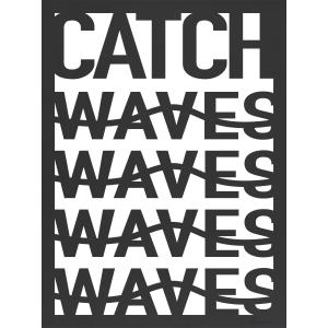 Tableau en bois noir Catch Waves 28x37,5cm