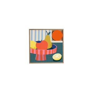 Tableau en bois taquin abstrait coloré   48 x 48