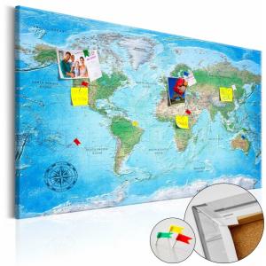 Tableau en liège cartographie traditionnelle 120 x 80 cm