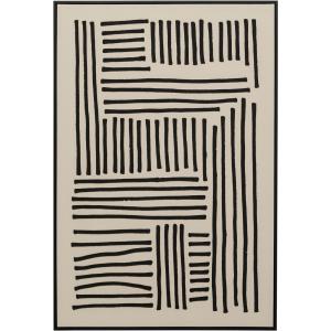 Tableau en polyester beige et noir 73x113