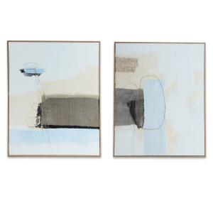 Tableau en toile beige  en 80x3x100 cm