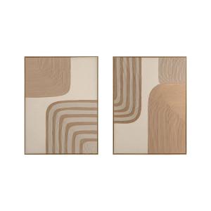 Tableau en toile marron artisanal  90x4x120cm