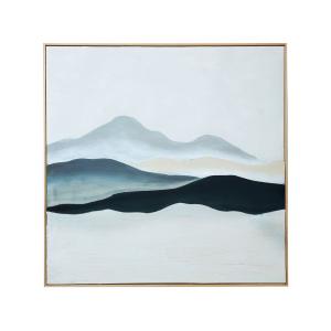 Tableau en toile nuances de gris artisanal  120x5x120cm