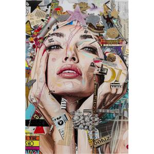 Tableau en verre femme artistique de face 80x120