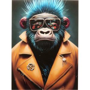 Tableau en verre gorille punk 60x80cm