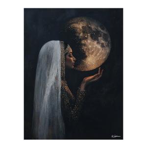 Tableau Femme et lune alu dibond 100x75 cm