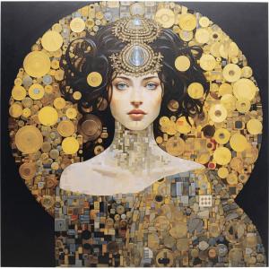 Tableau femme futuriste en verre 80x80