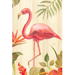 Tableau Flamant rose tropical imprimé sur toile 60x90 cm