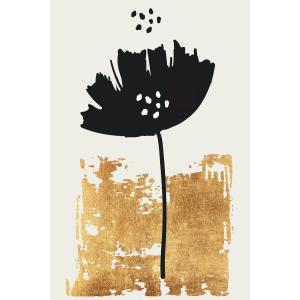 Tableau fleur pollen doré imprimé sur toile 60x90 cm