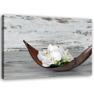 Tableau fleur sur le bois 120 x 80 cm