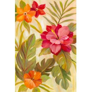 Tableau Fleurs corail imprimé sur toile 60x90 cm