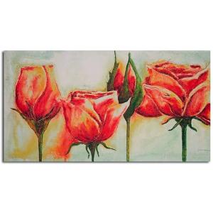 Tableau fleurs roses 120 x 80 cm