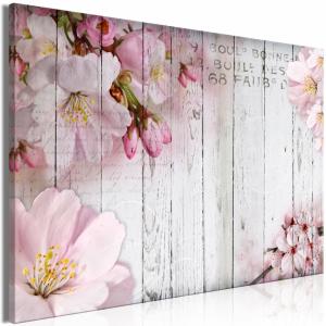 Tableau fleurs sur planches larges 120 x 80 cm
