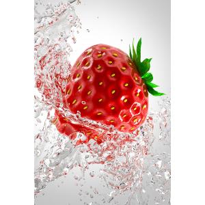 Tableau fraise et goutte d'eau impression sur aluminium 40x…