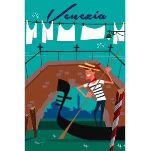 Tableau gondole à venise imprimé sur toile 40x60 cm