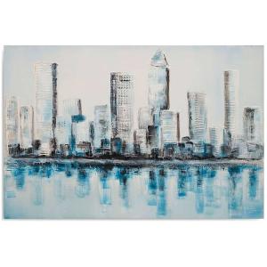 Tableau gratte-ciel par l'eau 120 x 80 cm
