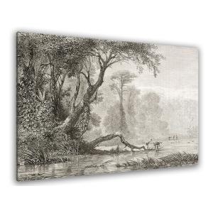 Tableau gravure les bords du fleuve imprimé sur toile 45x30…