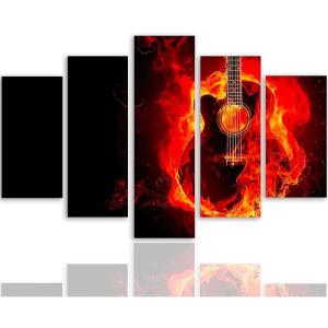 Tableau guitare brûler 250 x 120 cm
