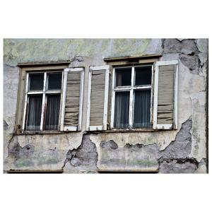Tableau impression sur toile fenêtres en ruine 60x90cm