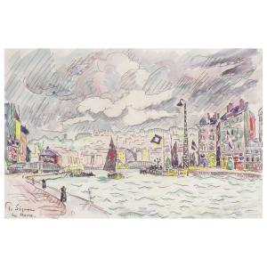Tableau impression sur toile Le Havre Paul Signac 60x90cm