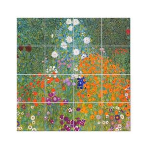 Tableau Jardin De Fleurs - Gustav Klimt 200x200cm