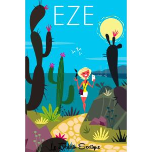 Tableau  jardin exotique d' eze imprimé sur toile 40x60 cm
