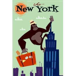 Tableau king- kong imprimé sur toile 30x45 cm
