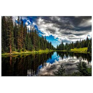 Tableau lac forestier 120 x 80 cm