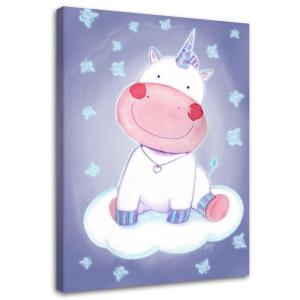 Tableau licorne et papillons pour les enfants Toile intissé…