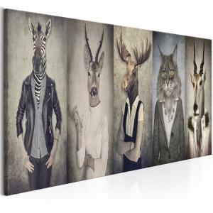 Tableau masques d'animaux 120 x 40 cm