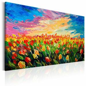 Tableau mer de tulipes 120 x 80 cm