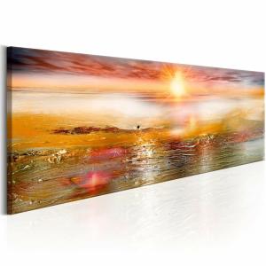 Tableau mer orange 120 x 40 cm