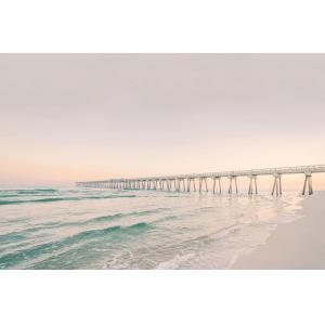 Tableau mer promenade sur l'eau  imprimé sur toile 90x60 cm