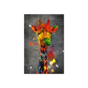 Tableau moderne Girafe multicolor - 120 x 80 cm - Artgeist