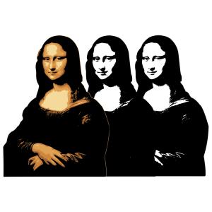 Tableau Mona Lisa en Noir et Blanc et en Couleurs 60x90cm
