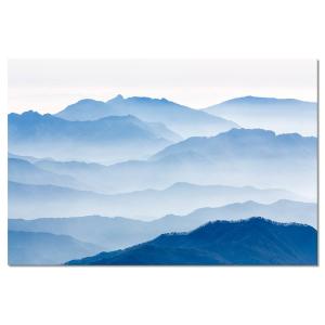 Tableau montagnes bleues imprimé sur alu 120x80cm