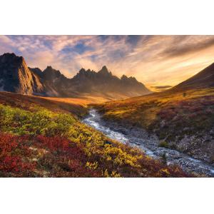 Tableau moutain paradise impression sur aluminium 120x80 cm