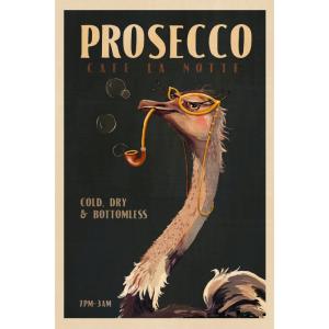 Tableau mural encadré autruche Prosecco Café la Notte 65x97…