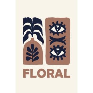 Tableau mural encadré floral 65x97