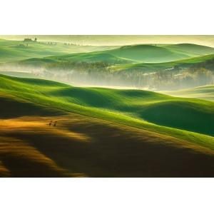 Tableau nature collines brumeuses Tableau plexiglas 60x40 cm