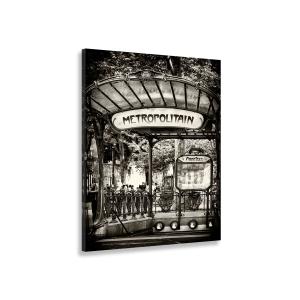 Tableau noir et blanc métropolitain Paris toile imprimée 80…