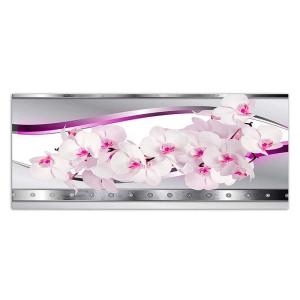 Tableau orchidée blanche et rose 120 x 40 cm